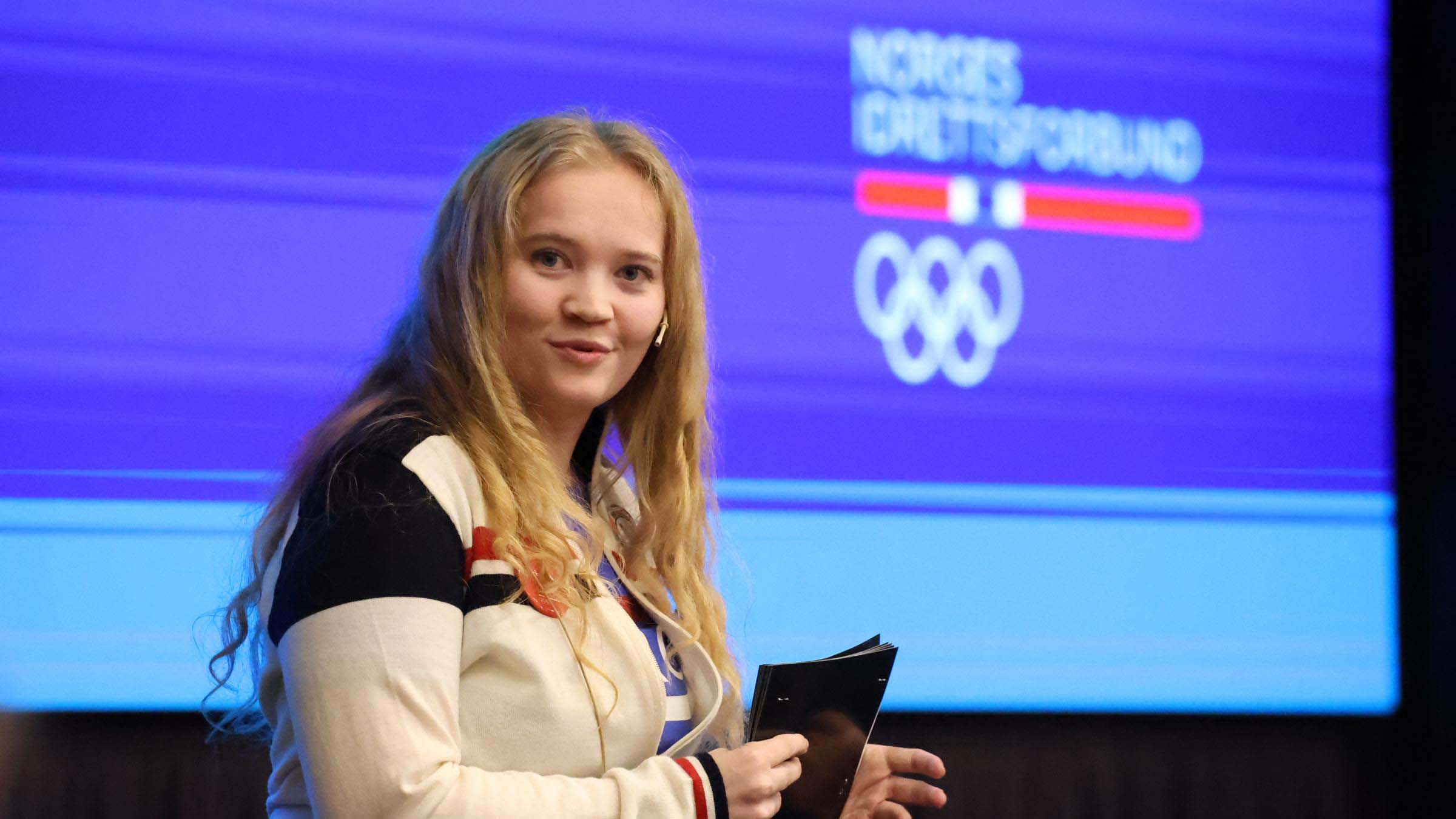 Idrettsstyremedlem Mia Sveberg innledet da NIF la frem et utkast til nasjonal tiltaksplan mot økonomiske barrierer i idretten. Foto: Geir Owe Fredheim