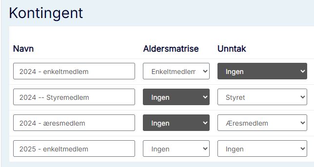 Medlemskontingent 2025